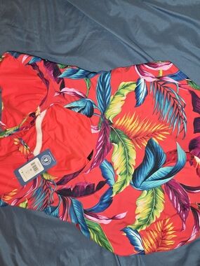 Caribbean Joe Pink Tropical-Print One-Piece Swimsuit